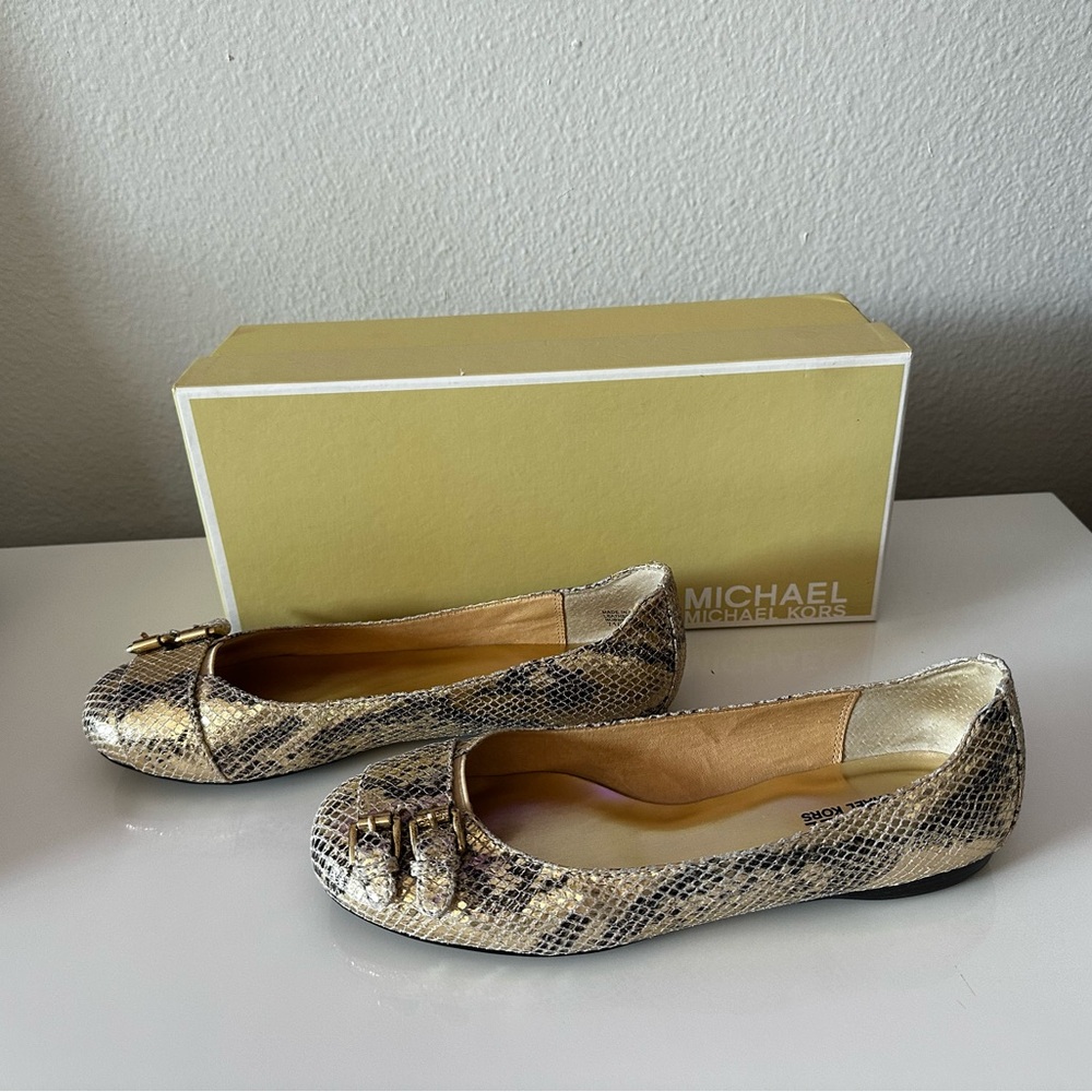 Michael Kors Metallic Embossed Flats